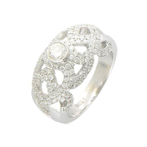 фото Эстет кольцо с 63 бриллиантами из белого золота г9к620546, размер 17