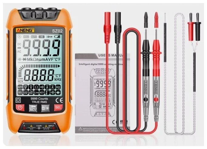 Цифровой профессиональный мультиметр True RMS ANENG SZ02 с NCV. 12 функций. - фотография № 1
