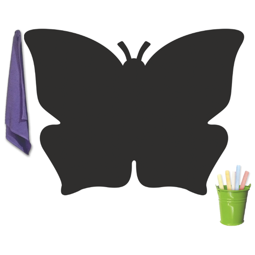 фото Магнитная меловая доска doski4you "бабочка" для рисования на холодильник, комплект / детская грифельная мел