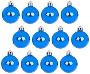 Набор елочных шаров SNOWMEN Е96707, синий, 4 см, 12 шт.