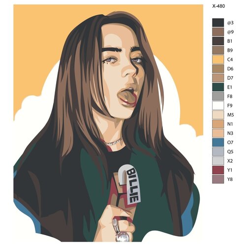 Картина по номерам X-480 Billie Eilish (Билли Айлиш) 60х80