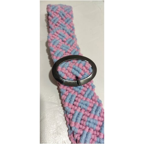 фото Ремень azure tape, текстиль, для женщин, длина 92 см., голубой, розовый