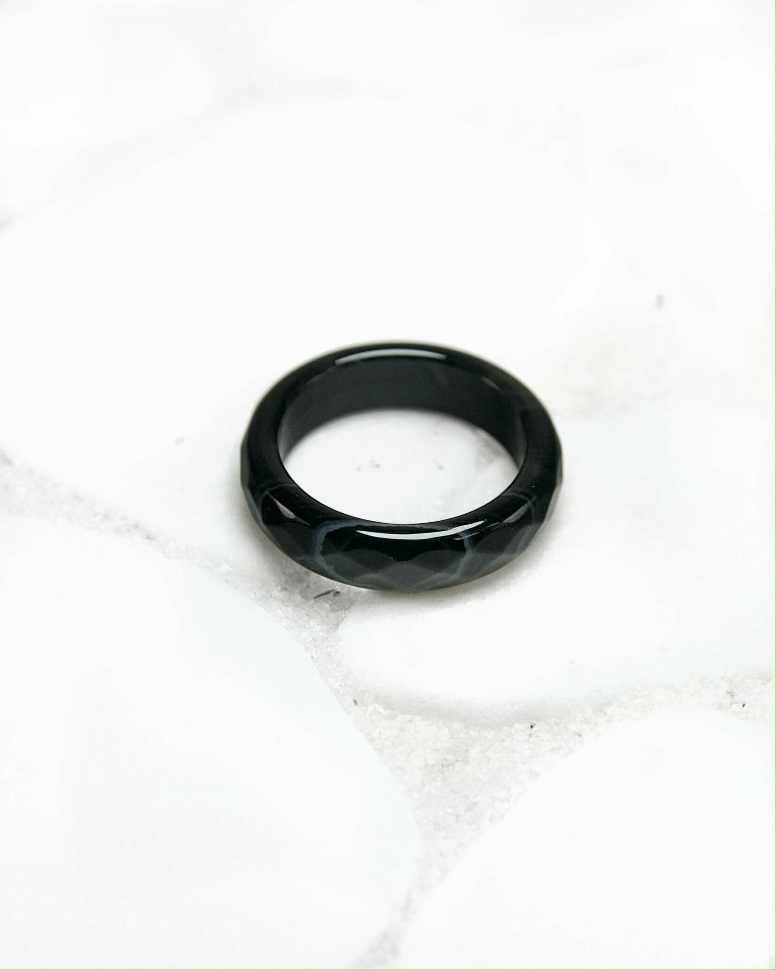 Кольцо-кулон Grow Up Кольцо из натурального камня Черный агат с прожилками, граненое, для душевного равновесия, размер 17-18, агат