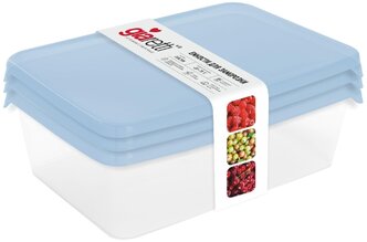 Комплект пищевых контейнеров "Браво" (голубой, 3шт) 0,9л BQ1028ГЛПР