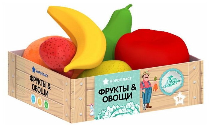 Игровой набор нордпласт Фрукты, в ящике, 6 предметов Н-433/2