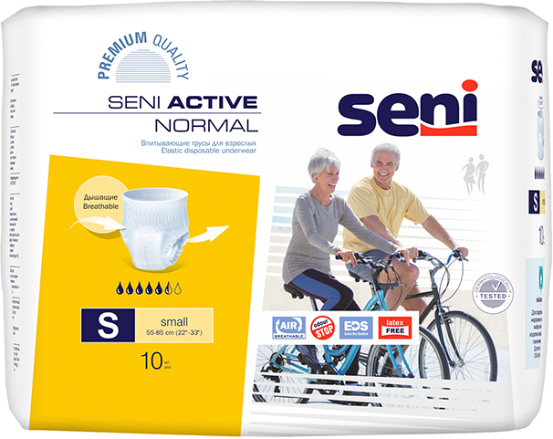 Подгузники-трусы Seni Active Normal Small (№1), объем талии 55-85 см, 10 шт.