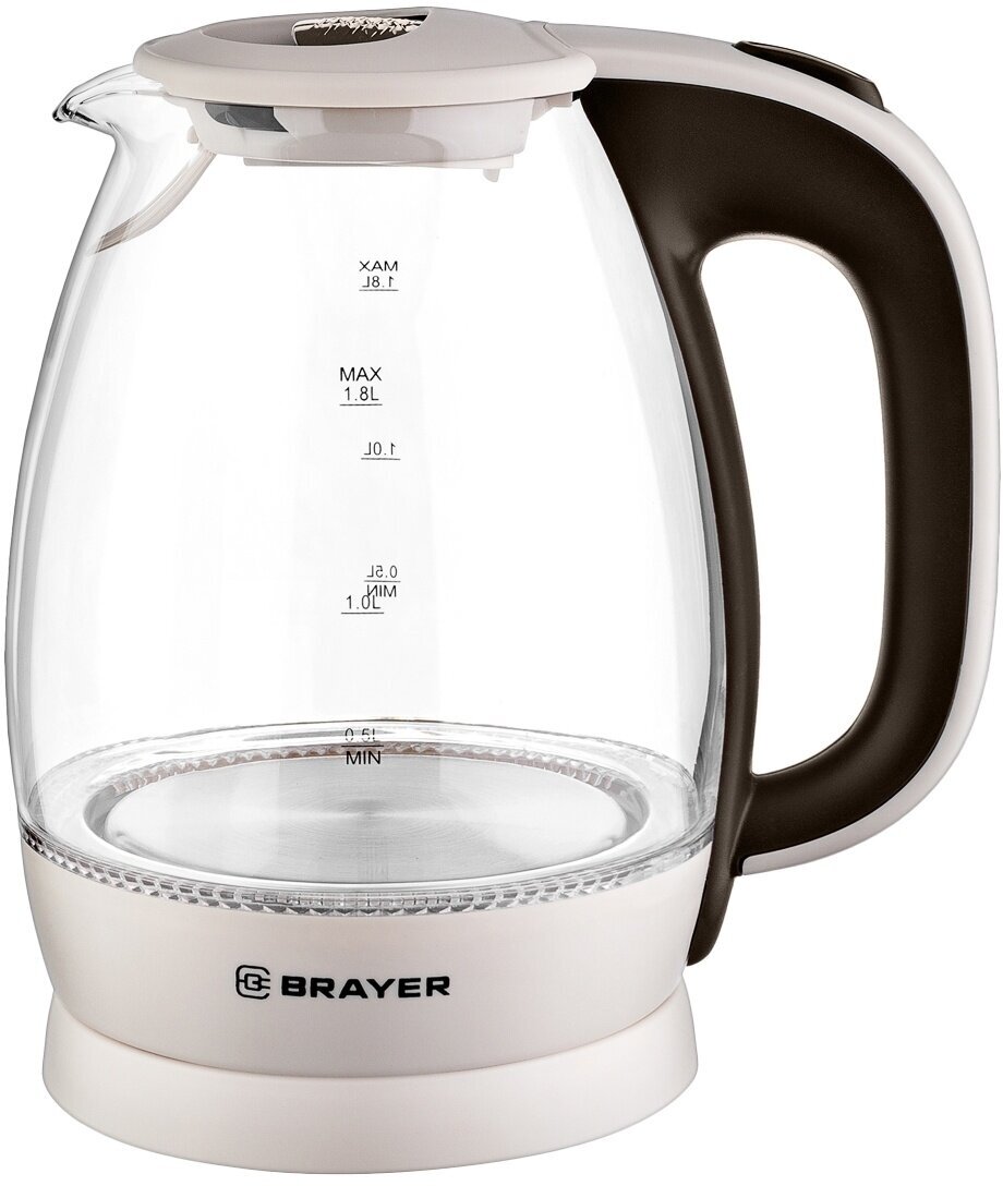 Чайник электрический Brayer 2200 Вт, 1,8 л, высококачественное стекло (BR1045BN)