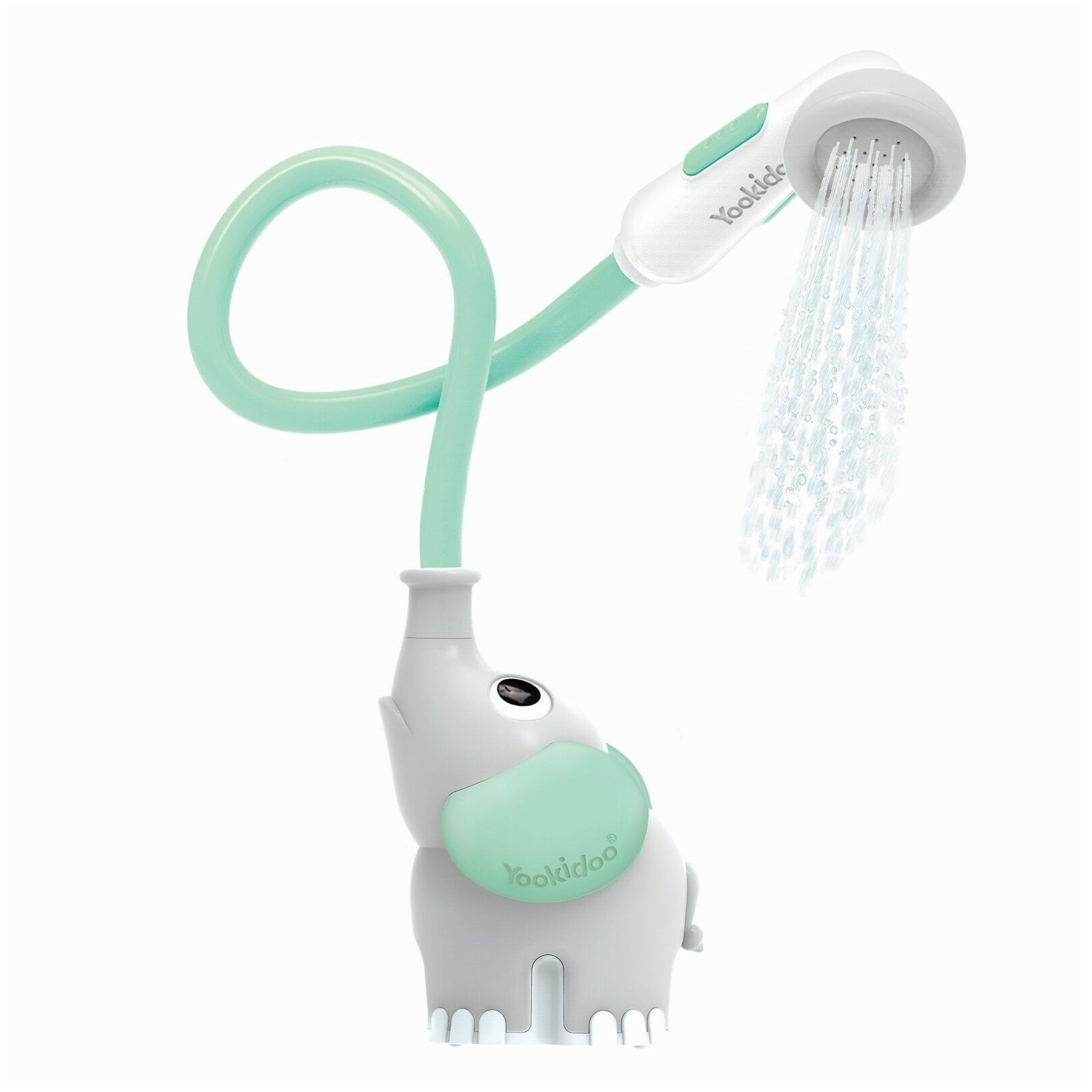 Детский душ для ванны Yookidoo Слоненок; серый с мятным
