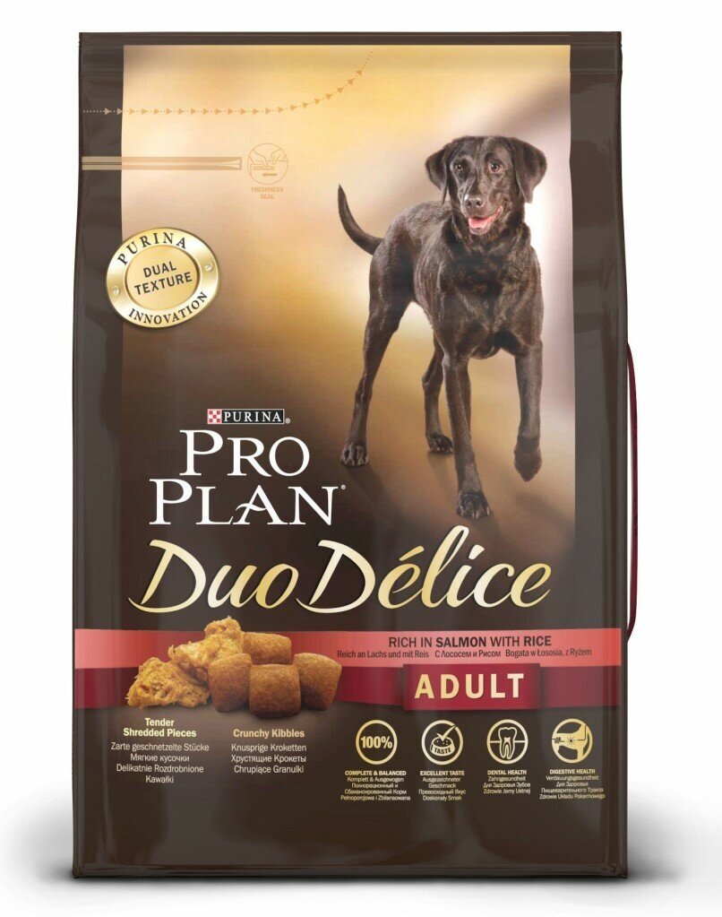 Сухой корм Pro Plan DUO D?LICE для взрослых собак средних и крупных пород, лосось, 10кг Purina ProPlan - фото №6