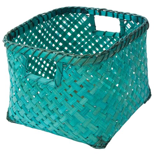 фото Корзина стеллажная "изумрудное плетение", д230 ш230 в180, изумрудный natural house