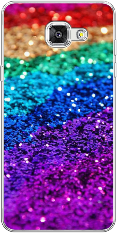 Силиконовый чехол на Samsung Galaxy A5 2016 / Самсунг Галакси А5 2016 Блестящая радуга рисунок