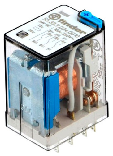 фото Реле с 3 перекидными контактами (~230 AC) 10A Finder, 553382300000