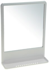 Зеркало 30х40 см, прямоугольное, снежно-белое, с полочкой, Berossi, Tokyo, НВ 11501000