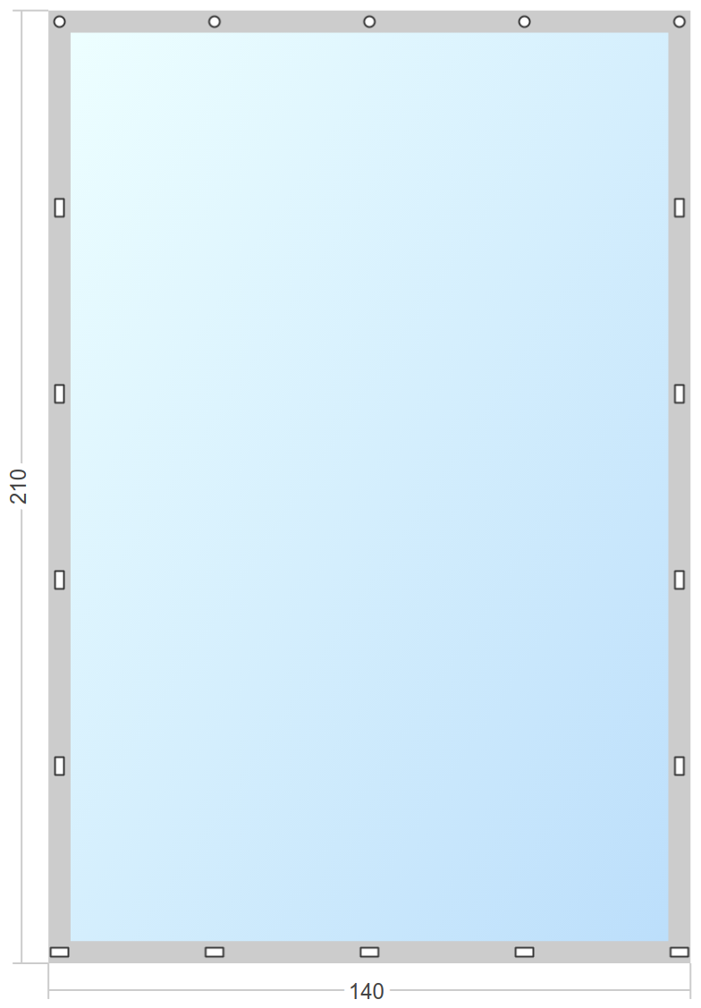 Мягкое окно Софтокна 140х210 см съемное, Скоба-ремешок, Прозрачная пленка 0,7мм, Серая окантовка, Комплект для установки - фотография № 3