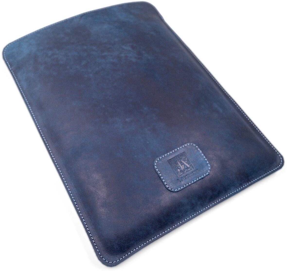Кожаный чехол - карман J.Audmorr для MacBook Pro 16 / Ноутбука 15,6"-16,0", кожа Crazy Horse, синий, NewBridge 15.6 Navy