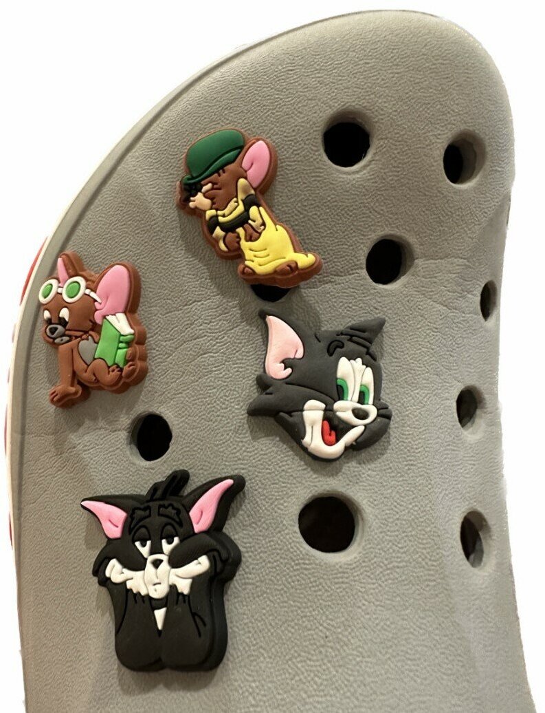 Джиббитсы для crocs, украшения для обуви, клипсы для обуви Том и Джерри 4 шт на фото My Jibb