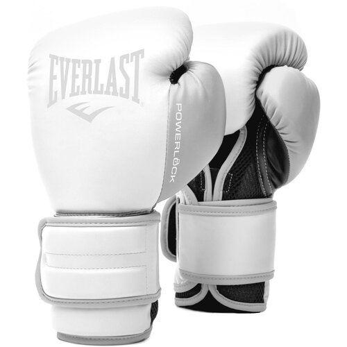 Боксерские перчатки тренировочные Everlast Powerlock PU 2 - Белый (10 oz) перчатки тренировочные powerlock pu 2 сер everlast серый 14 oz