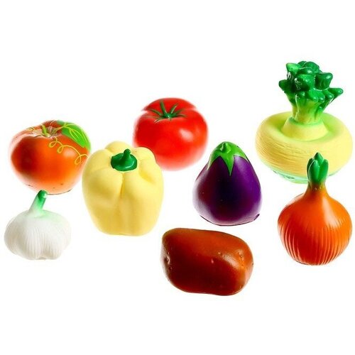 Набор резиновых игрушек ПКФ Игрушки Овощи, Золотая осень, 8 шт, в пакете (СИ-298)