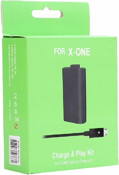 XBOX ONE Аккумулятор 2800 mAh + USB кабель для джойстика, черный (Charge & Play Kit)