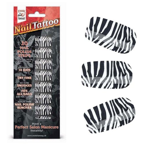 фото Erotic fantasy набор лаковых полосок для ногтей зебра nail foil, зебра