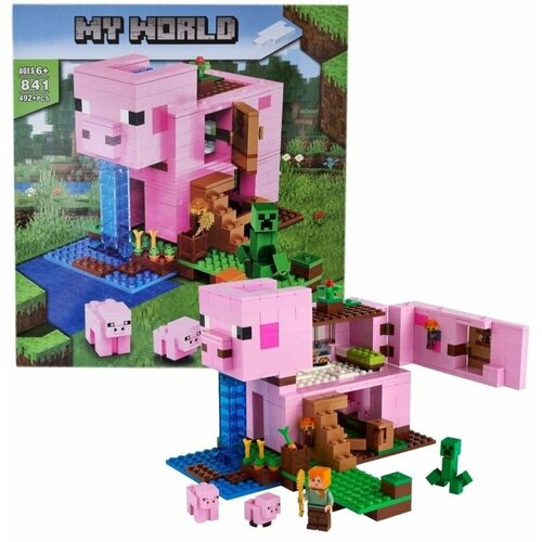 конструктор lego minecraft дом свинья Конструктор Minecraft Дом-свинья 492 детали