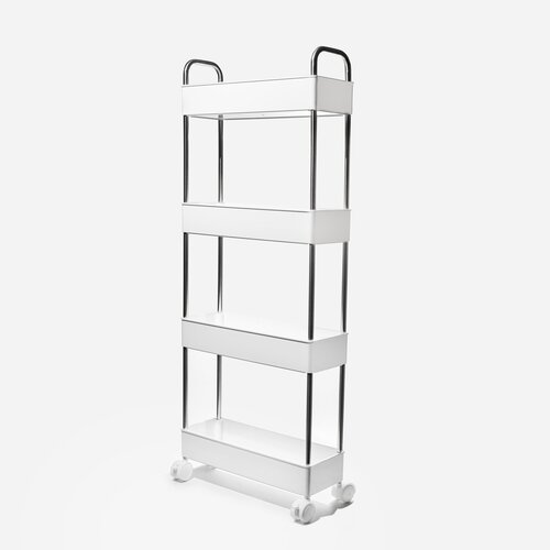 CLOX organizer / Полка этажерка большая 4 яруса, на колесиках, белая 6534WT