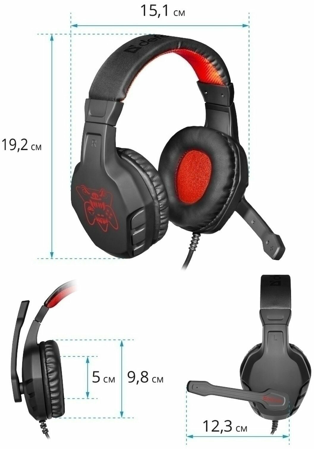 Наушники игровые Defender Gaming Cujo Black/Red (64505) - фото №8