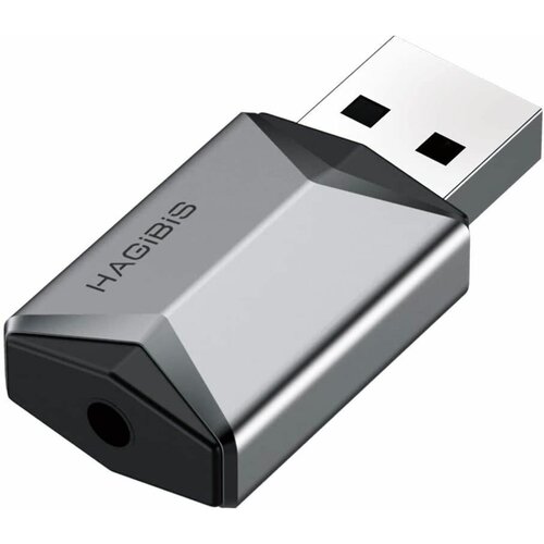 USB-адаптер для внешней звуковой карты 2 в 1 USB to 35mm AUX TRRS серый MA24 1490₽
