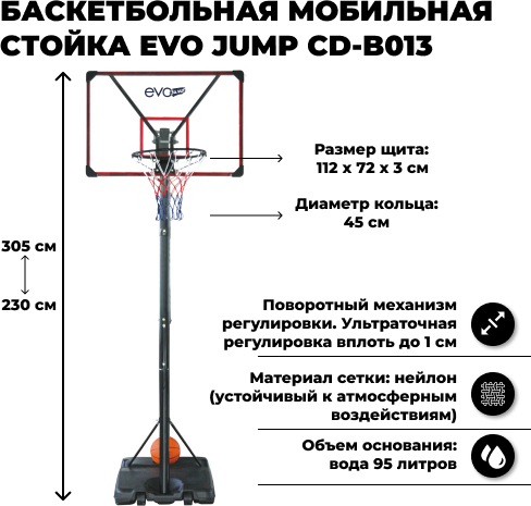 Баскетбольная стока EVO JUMP CD-B013