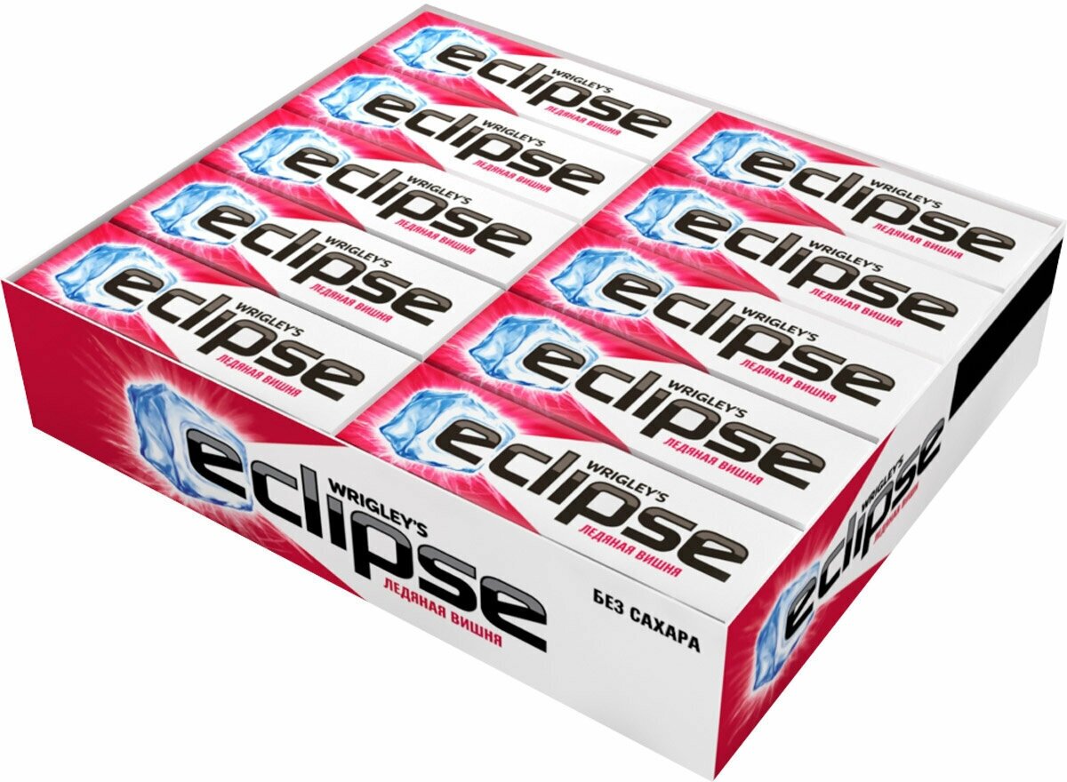 Жевательная резинка Eclipse Ледяная вишня без сахара 30 пачек по 13,6 г - фотография № 1
