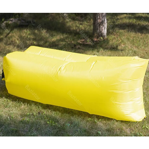 уличный портативный ленивый надувной диван для воды пляжа пастбища парка воздушная кровать диван игрушки надувное кресло Надувной диван-лежак желтый / Ламзак для отдыха пляжный с сумкой нейлоновый 240х70