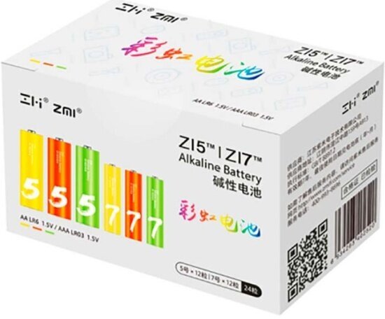 Элемент питания Zmi Rainbow colors AA бл 12 + AAA бл 12