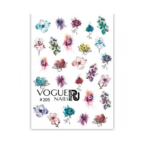 Слайдеры для ногтей Vogue Nails водные наклейки для декора, украшения для маникюра, цветы