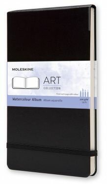 Блокнот Moleskine для акварели ART WATERCOLOR Large 130х210мм 72стр. твердая обложка черный