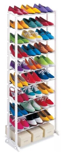 Органайзер - стойка для хранения обуви Amazing Shoe Rack на 30 пар (Белая)