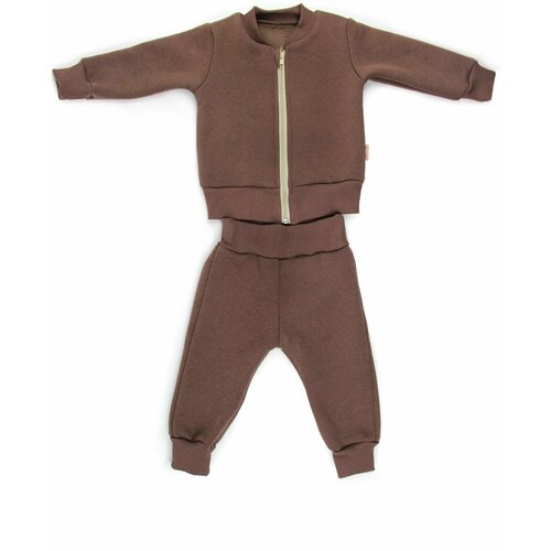 Комплект одежды Радуга счастья, толстовка и брюки, повседневный стиль, размер 104, коричневый