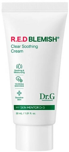 Восстанавливающий крем с центеллой Dr.G Red Blemish Clear Soothing Cream 30 мл