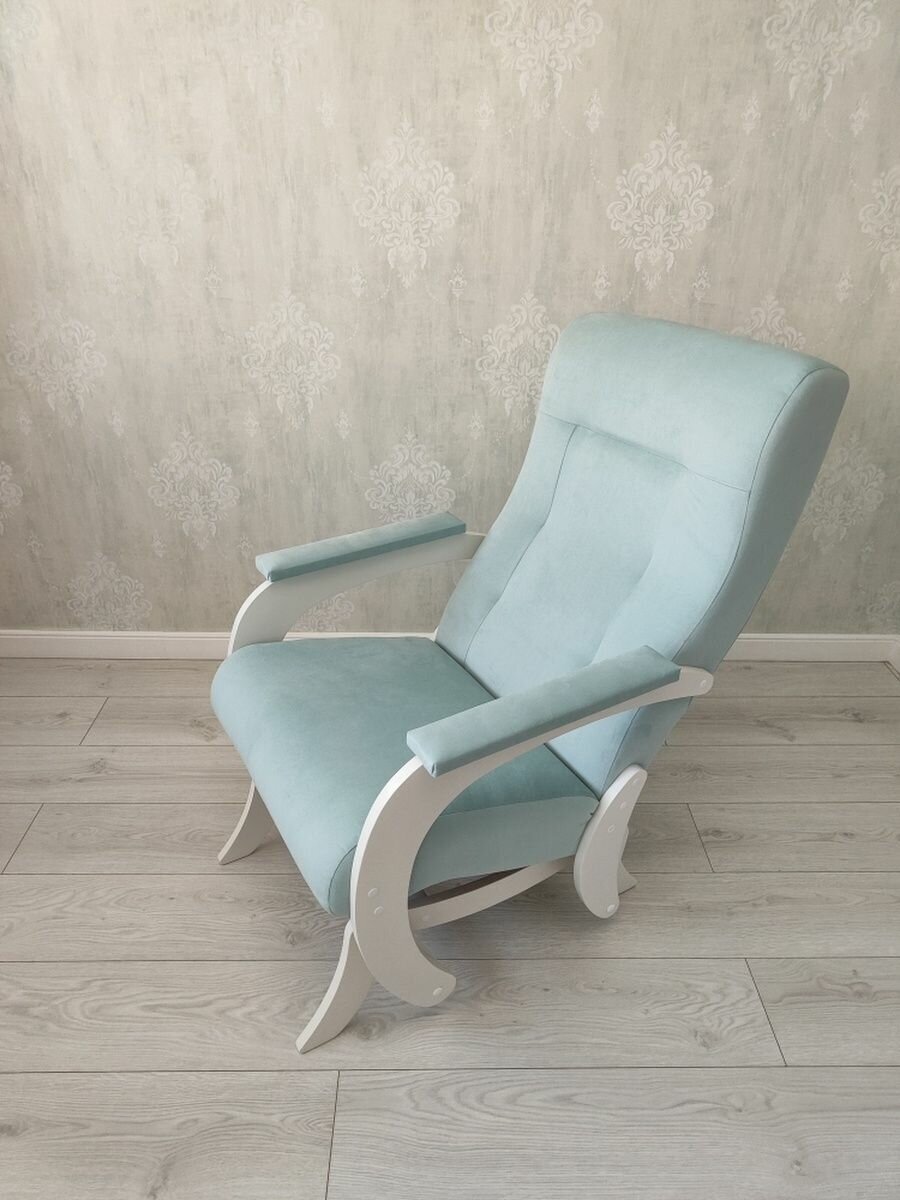 Кресло качалка маятник Гранд, цвет мятный/молочный - фотография № 7