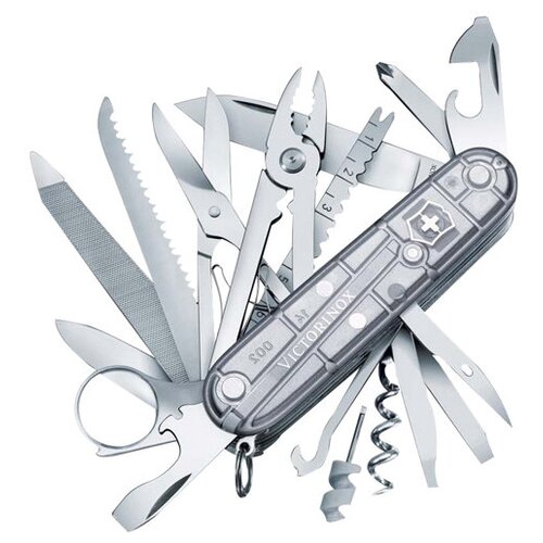 фото Нож перочинный victorinox swisschamp 91 мм 33 функции (полупрозрачный серебристый)