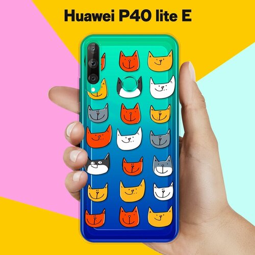 Силиконовый чехол Узор из котов на Huawei P40 Lite E силиконовый чехол узор из такс на huawei p40 lite