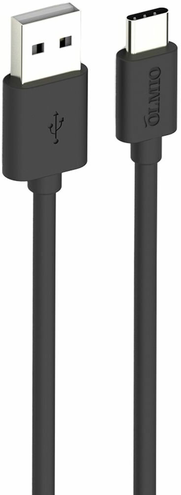 Кабель OLMIO USB 2.0 - USB type-C, 2м, чёрный - фото №3
