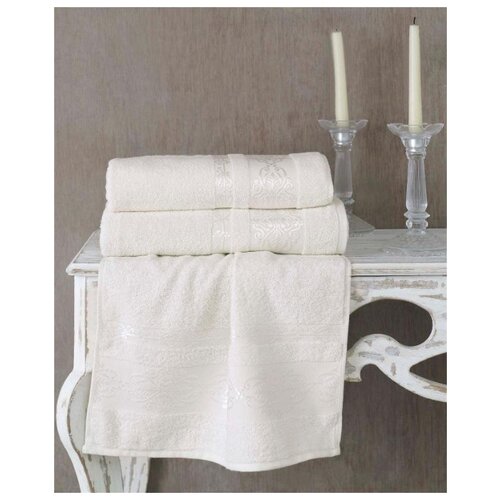 фото Полотенце махровое "karna" rebeka ; кремовый ; размер: 100 х 150