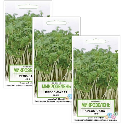 Комплект семян на Микрозелень Кресс-салат Микс х 3 шт. комплект семян на микрозелень салат микс х 3 шт