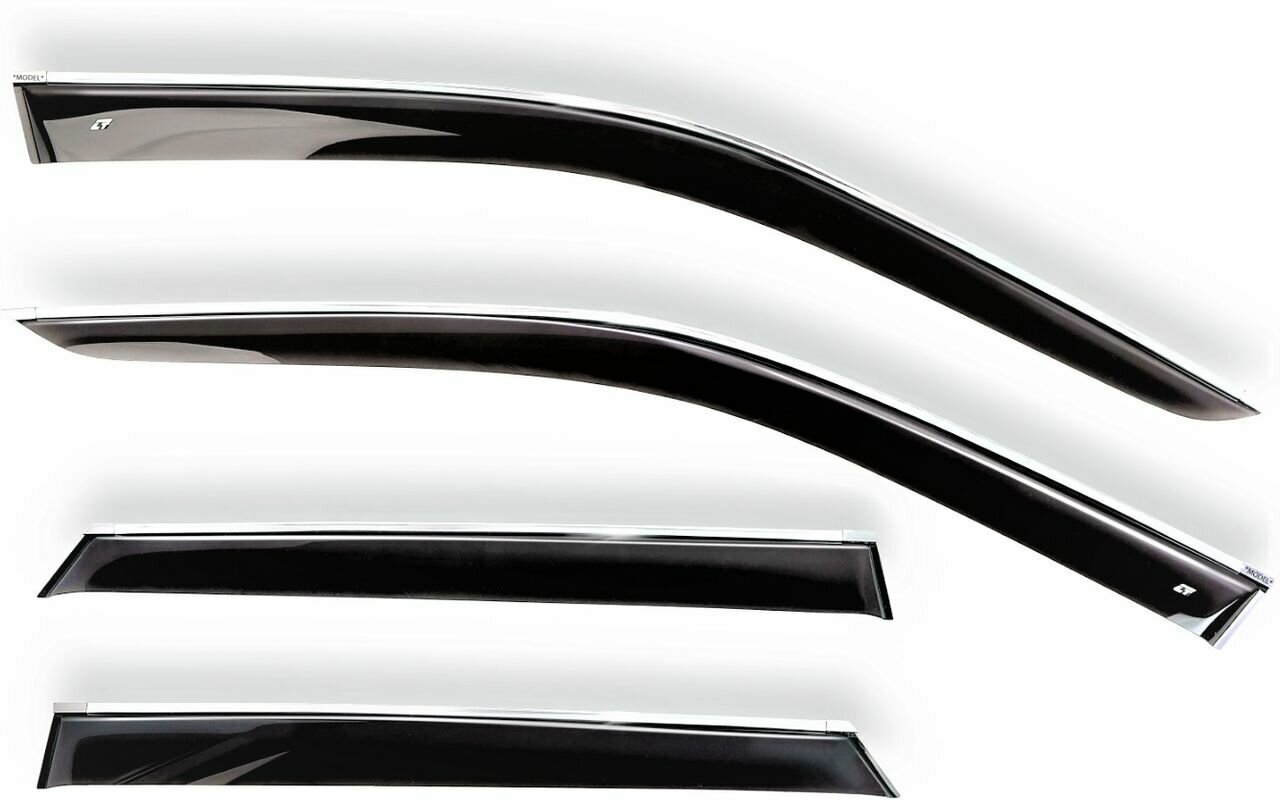 Дефлекторы двери/окна Cobra Tuning для Kia Cerato IV SD (2018-) хромированный молдинг