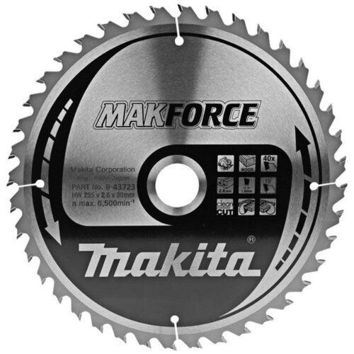 Пильный диск для дерева 235X30X1.6X40T MAKFORCE Makita B-43723