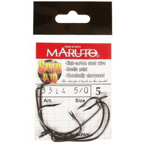 крючки maruto 3314 bn spin pro размер 1 0 5шт Крючки Maruto 3314 BN Spin Pro (Размер # 6; 5шт )