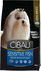 Сухой корм Фармина Cibau Sensitive для собак, при чувствительном пищеварении, рыба и рис, 800 г, для мелких пород