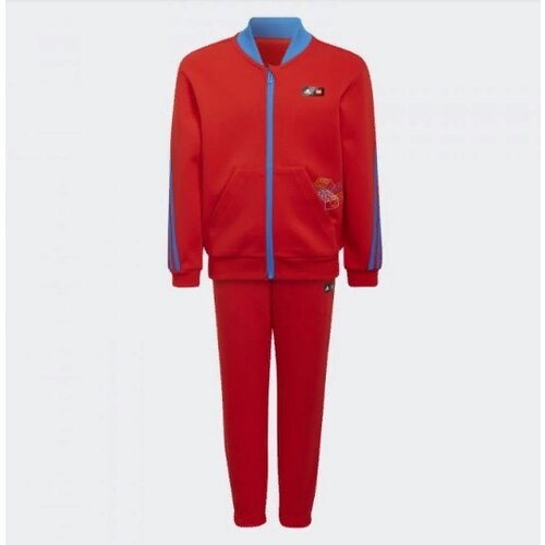 Костюм adidas для мальчиков, олимпийка и брюки, размер 128, красный, голубой