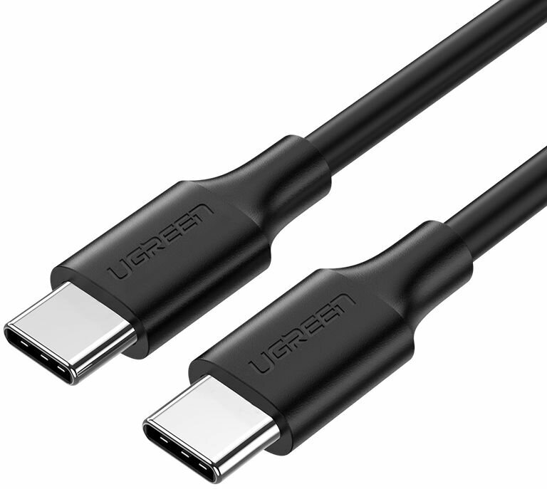 Кабель UGREEN US286 (50996) USB-C 2.0 Male To USB-C 2.0 Male 3A Data Cable. Длина: 0,5м. Цвет: черный