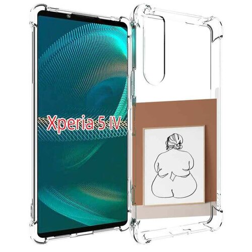 Чехол MyPads Body Positive Female Figure Line Art женский для Sony Xperia 5 IV (5-4) задняя-панель-накладка-бампер